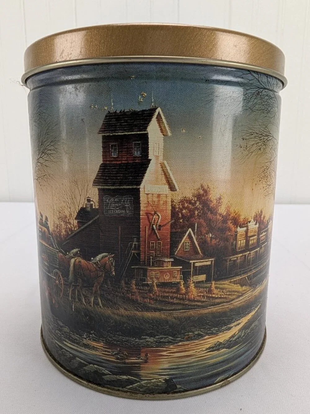 Vintage Terry Redlin Metal Tins Lot of 3 Sea to Shining Sea Autumn Evening Farm